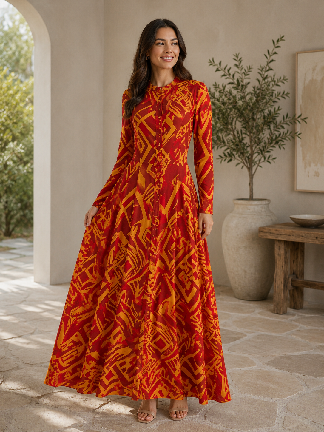 Abstract Elegance Mesh Dress Collection