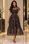 Amara Heritage Chiffon Midi Dress