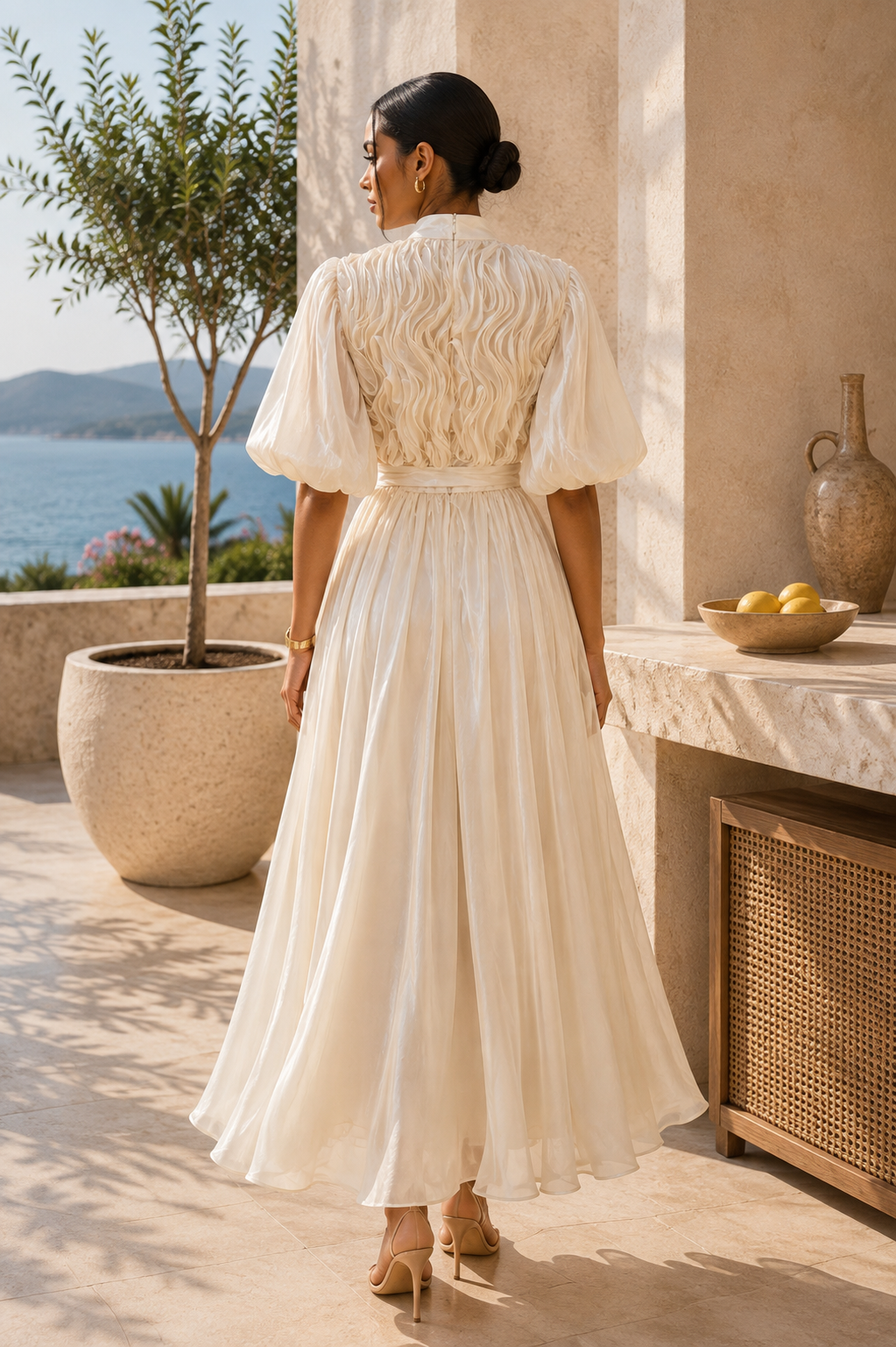 The Seraphina Sculpted Satin Maxi Dress