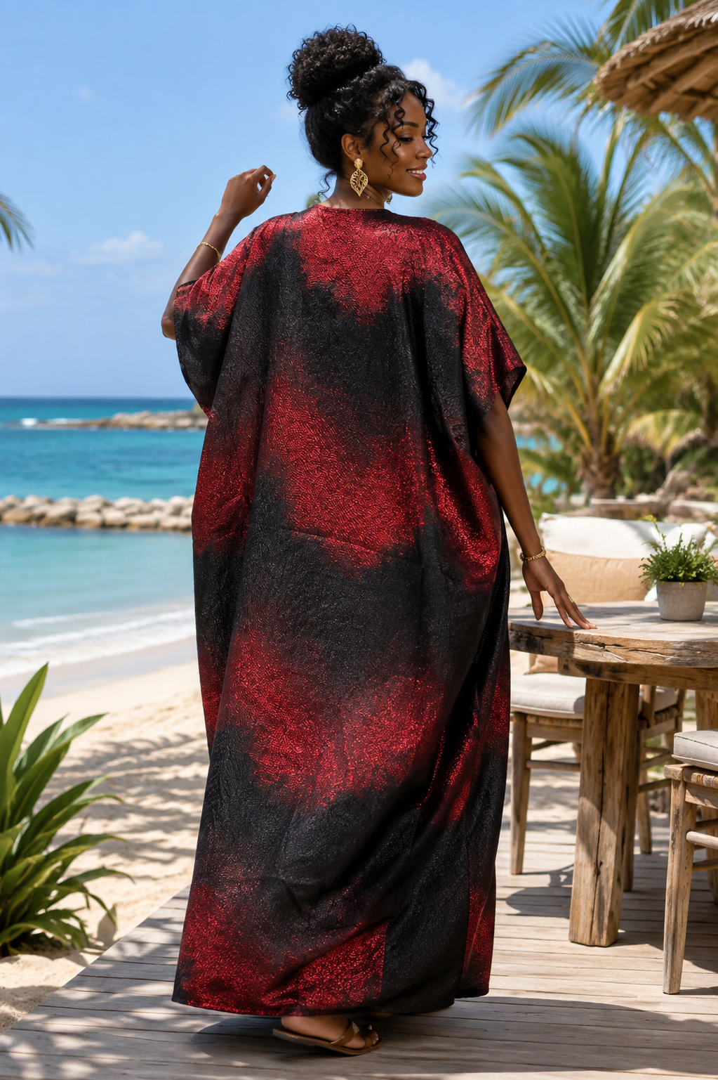 The Midnight Ruby Luxe Kaftan