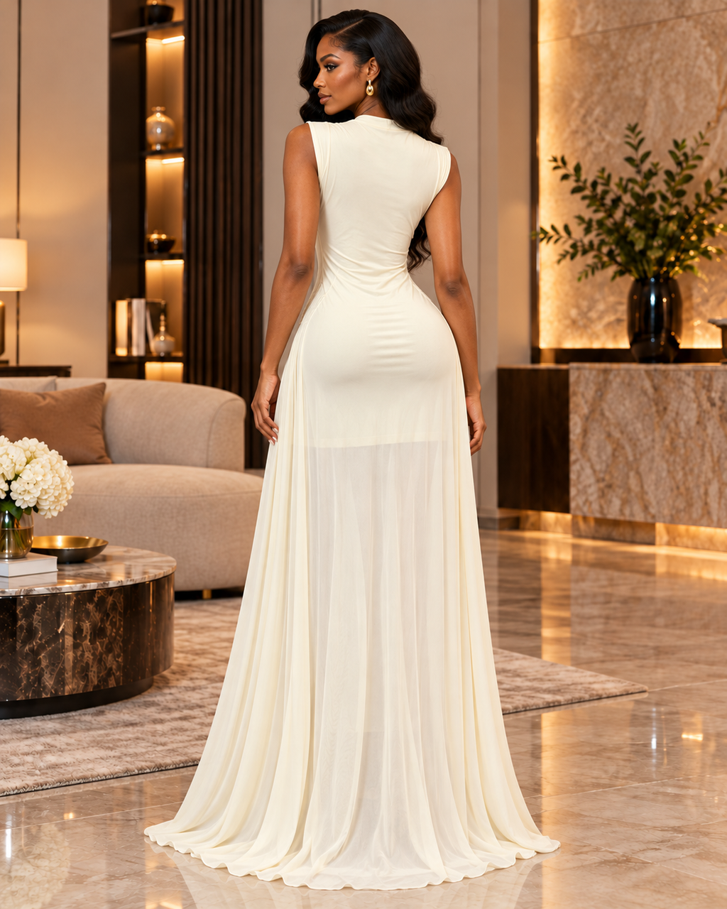 Selina Sculpted Pleat Maxi Dress
