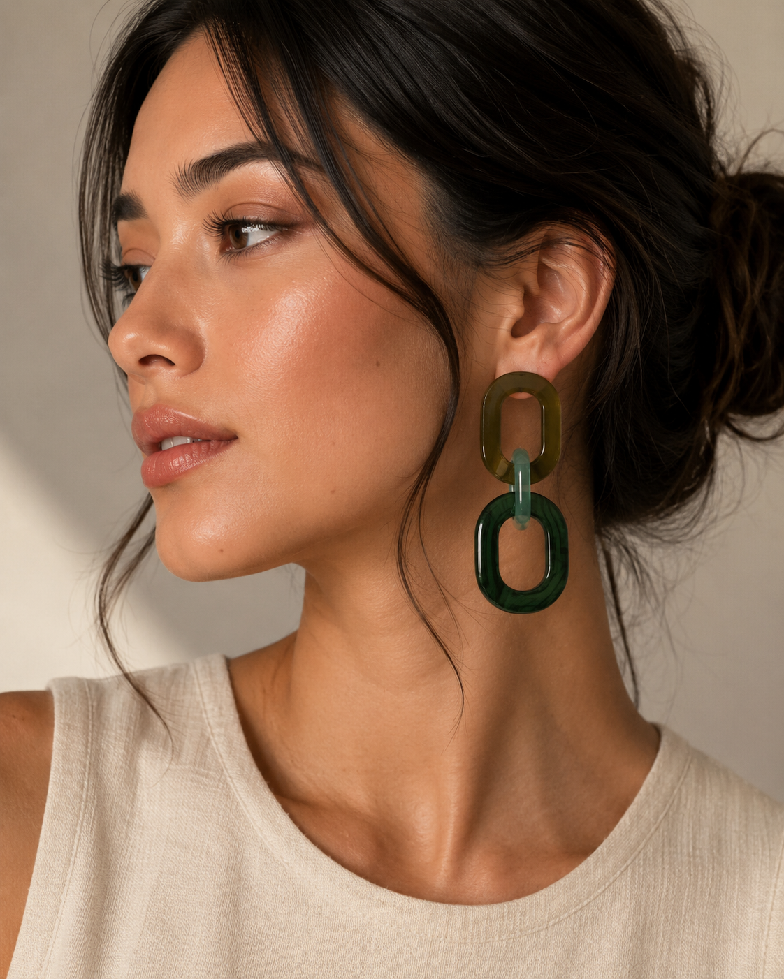 Emerald Cascade Statement Earrings