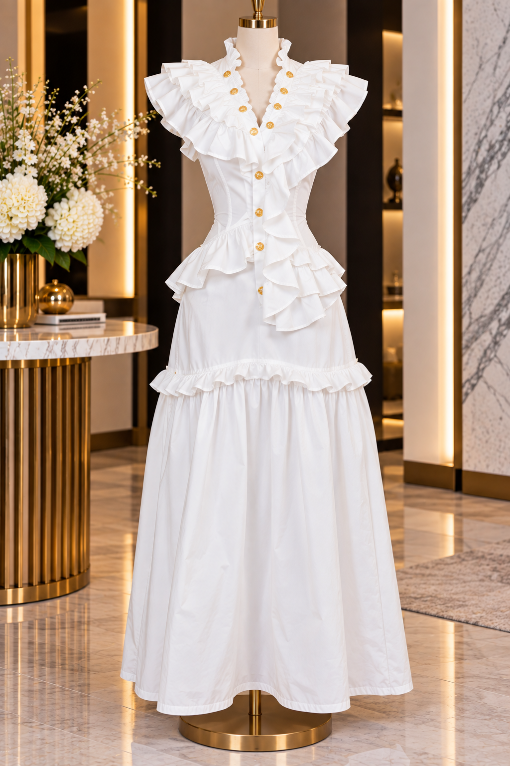 The Serena Ruffle Maxi Dress