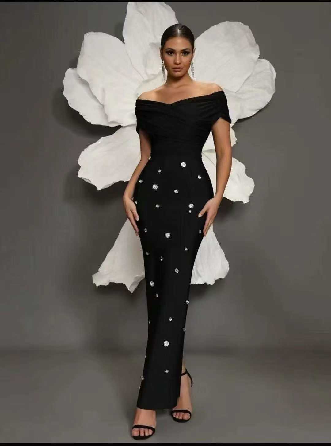 Off-the-Shoulder Evening Gown