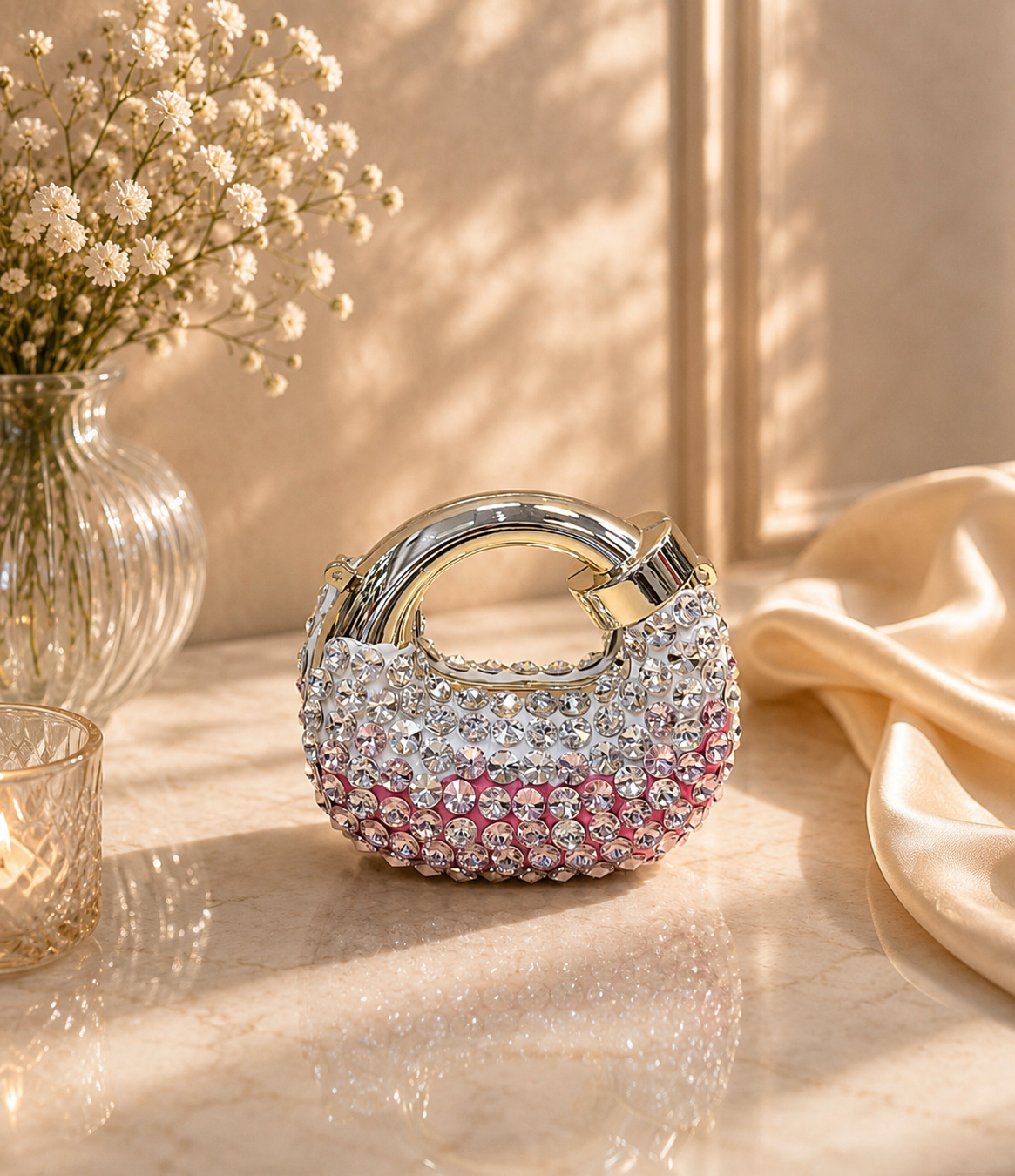 Blush Halo Crystal Minaudière