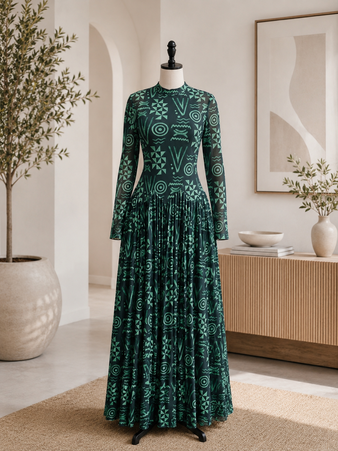 The Heritage Pleated Maxi Dress