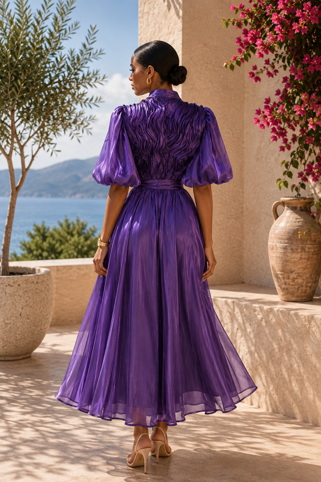 The Seraphina Sculpted Satin Maxi Dress