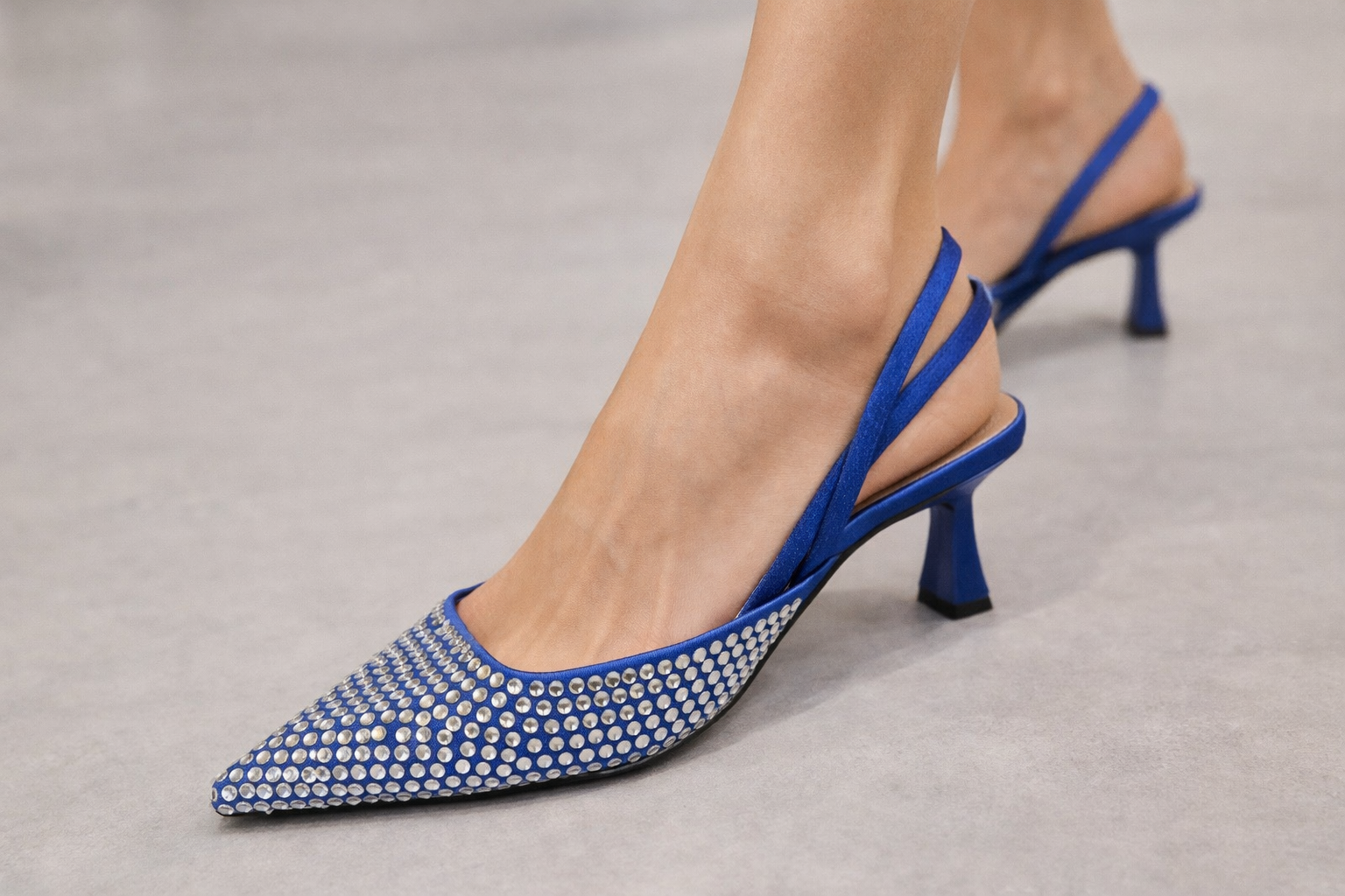 Rhinestone Slingback Heels in Electric Blue & Hot Pink