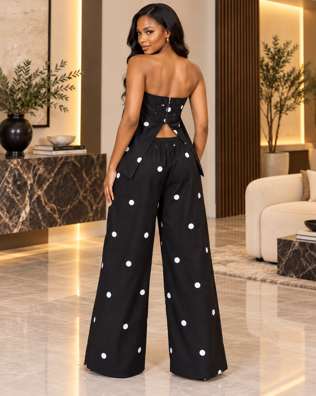 Celaya Polka Dot Bandeau Co-Ord Set