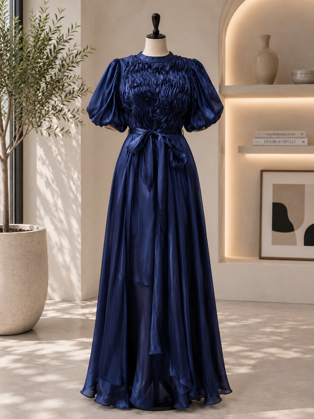 The Seraphina Sculpted Satin Maxi Dress