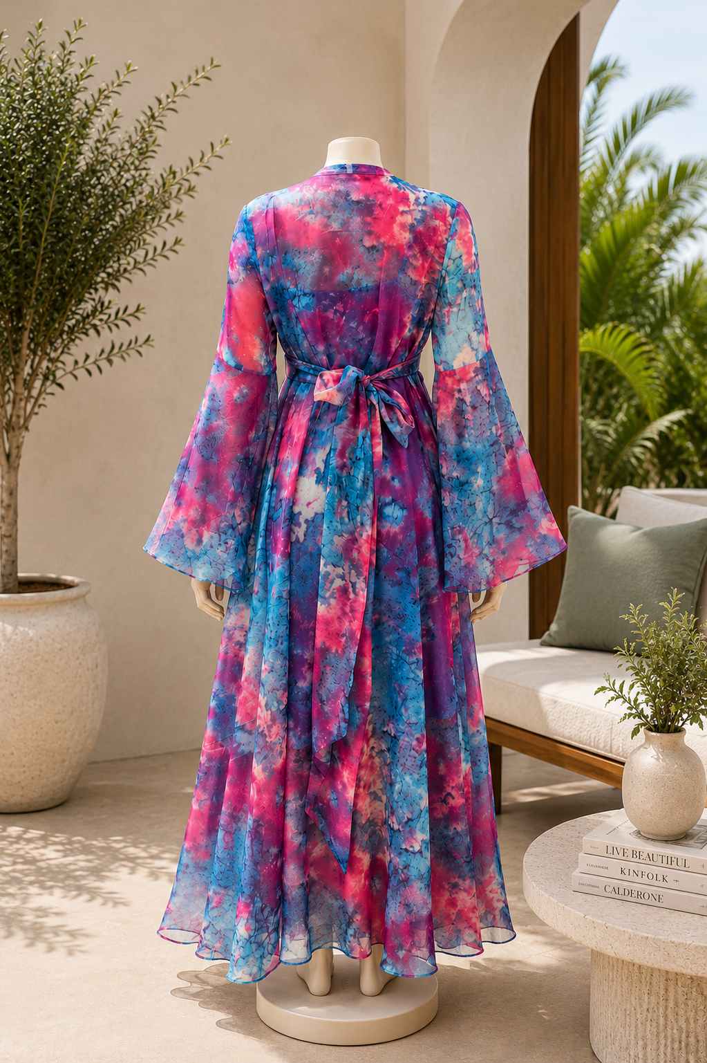 The Azure Sunset Watercolour Maxi Dress