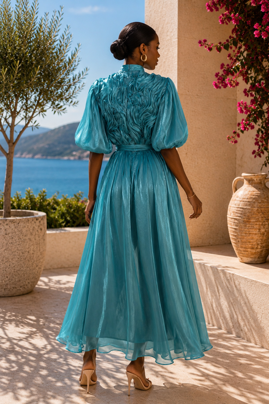 The Seraphina Sculpted Satin Maxi Dress