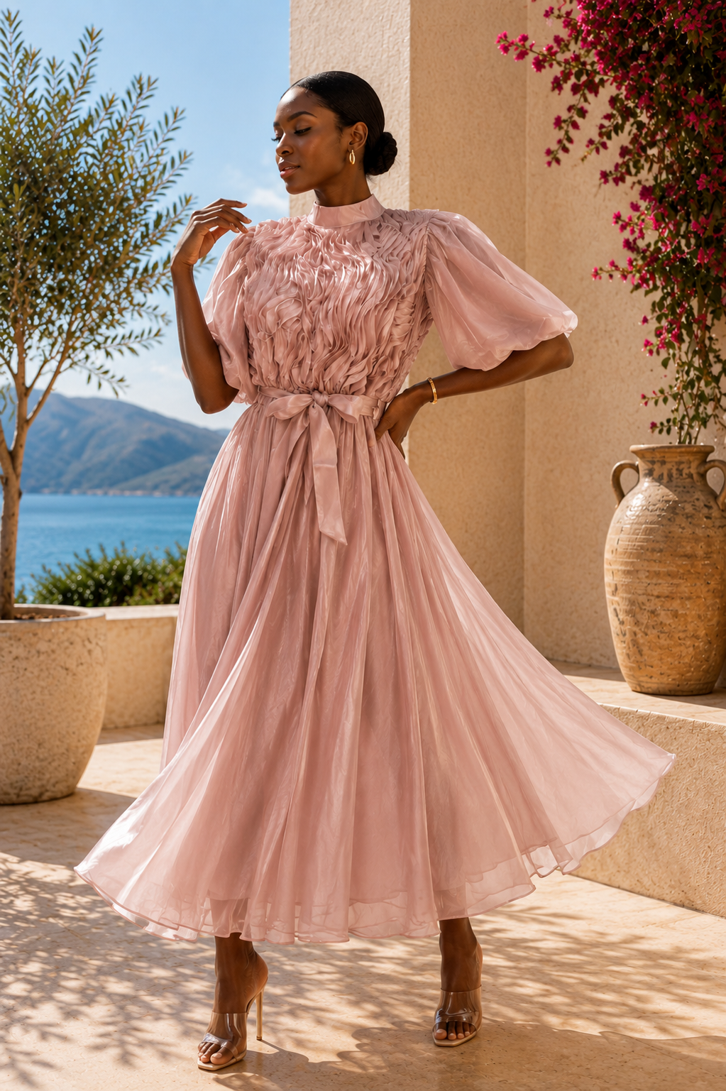 The Seraphina Sculpted Satin Maxi Dress