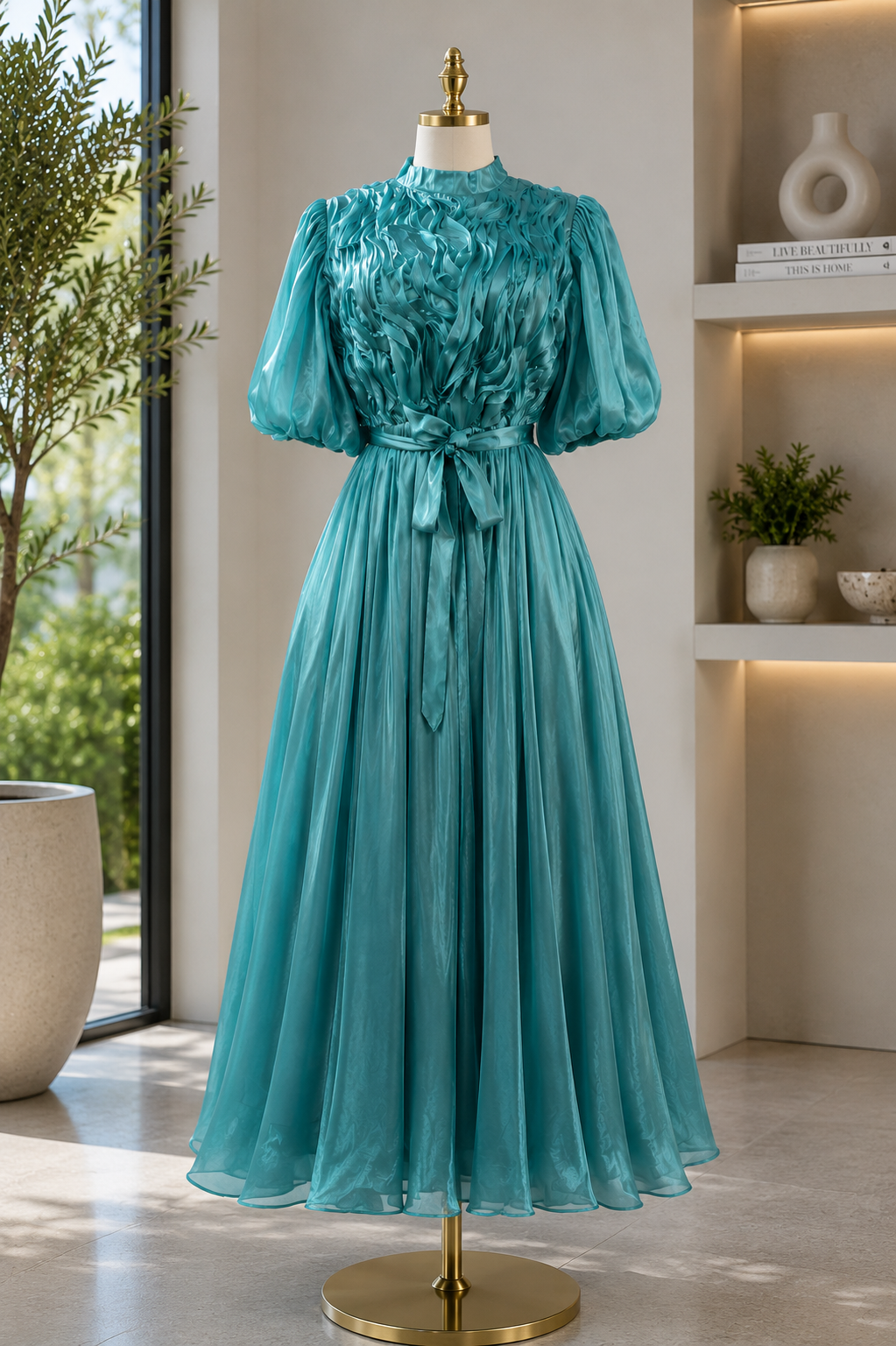 The Seraphina Sculpted Satin Maxi Dress