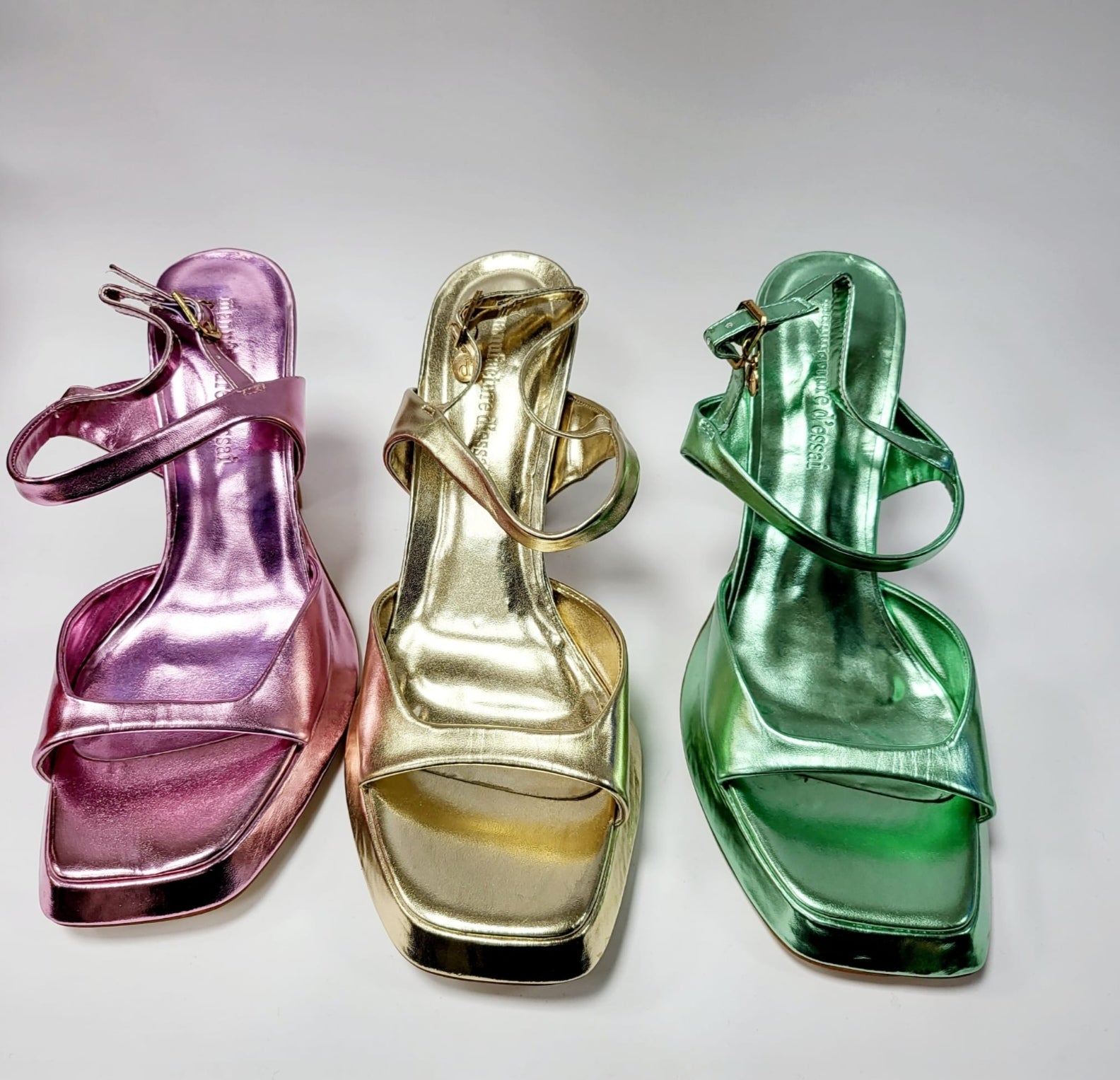 The Radiant Metallic Heeled Sandals