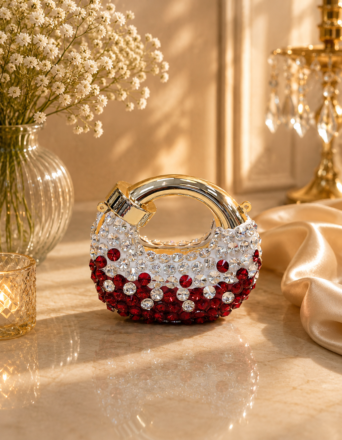Blush Halo Crystal Minaudière