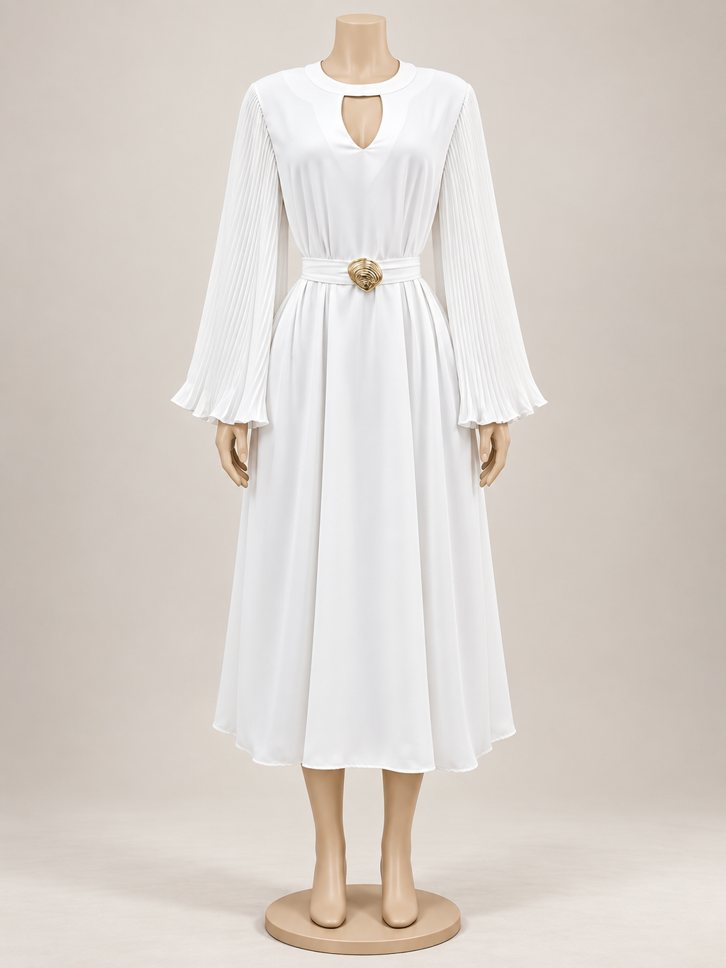The Celine Pleated Sleeve Midi Dress