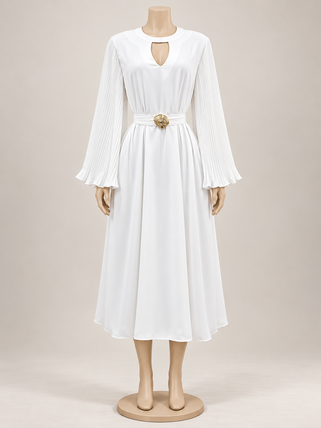 The Celine Pleated Sleeve Midi Dress