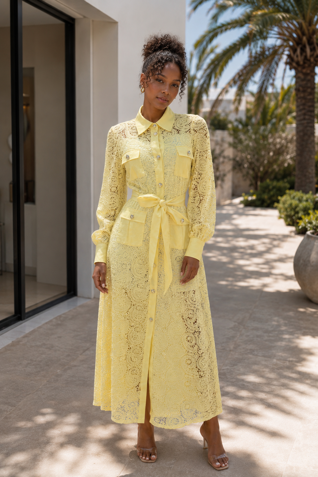 The Lace Shirt Dress – esteesluxury