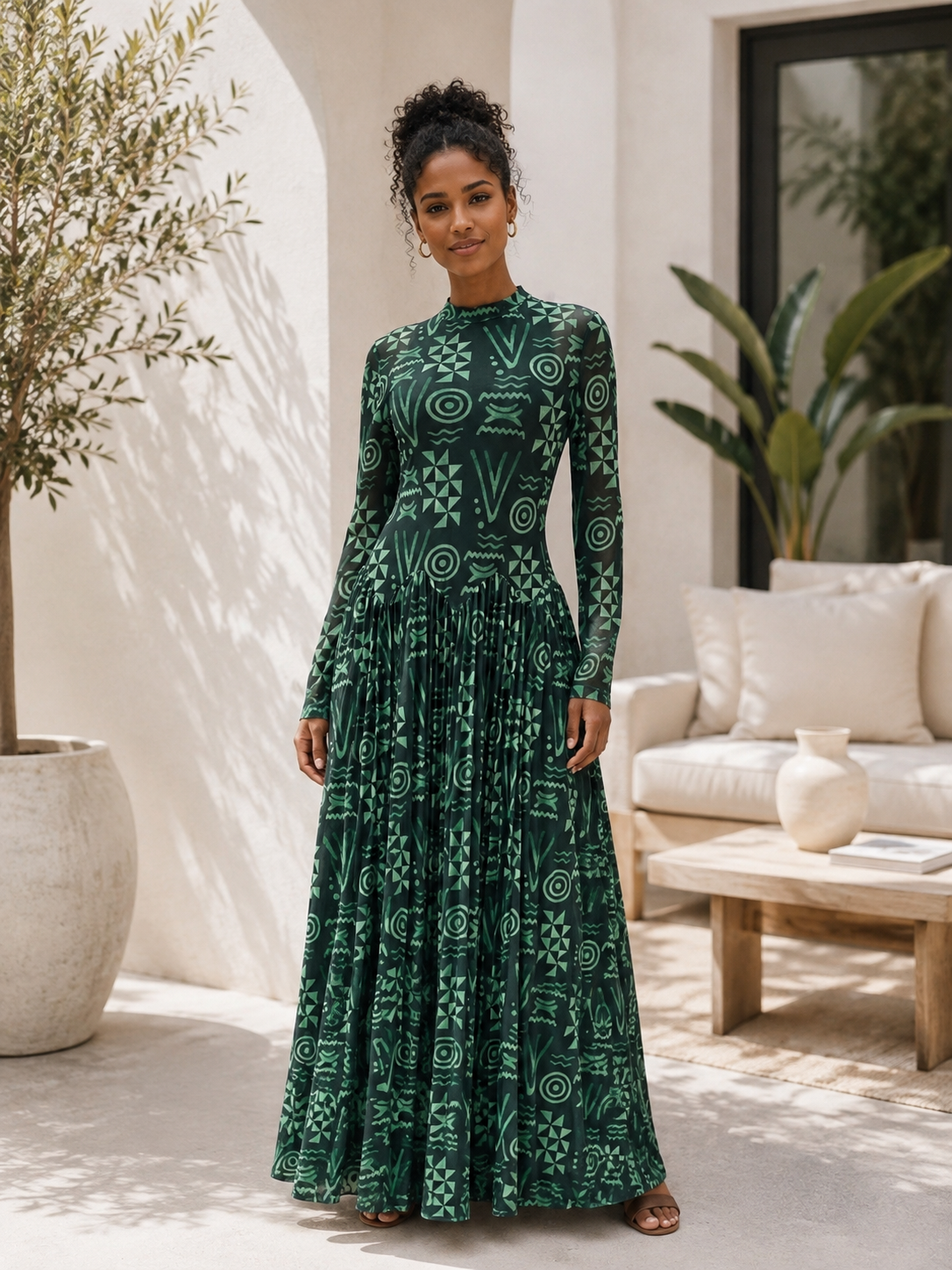The Heritage Pleated Maxi Dress