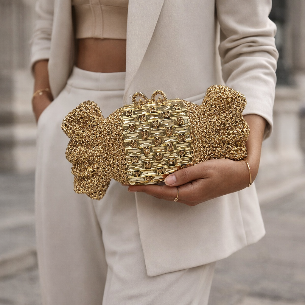 Gold Swarovski Bow