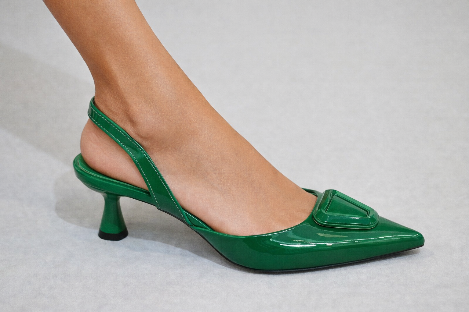 Emerald & Burgundy Gloss Slingback Heel