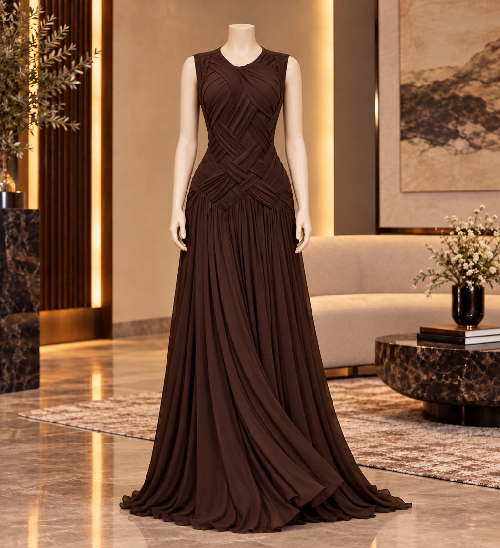 Selina Sculpted Pleat Maxi Dress