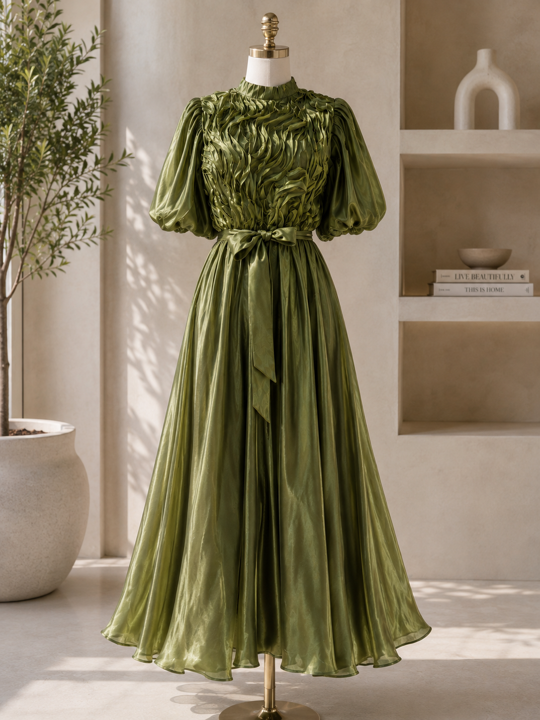The Seraphina Sculpted Satin Maxi Dress