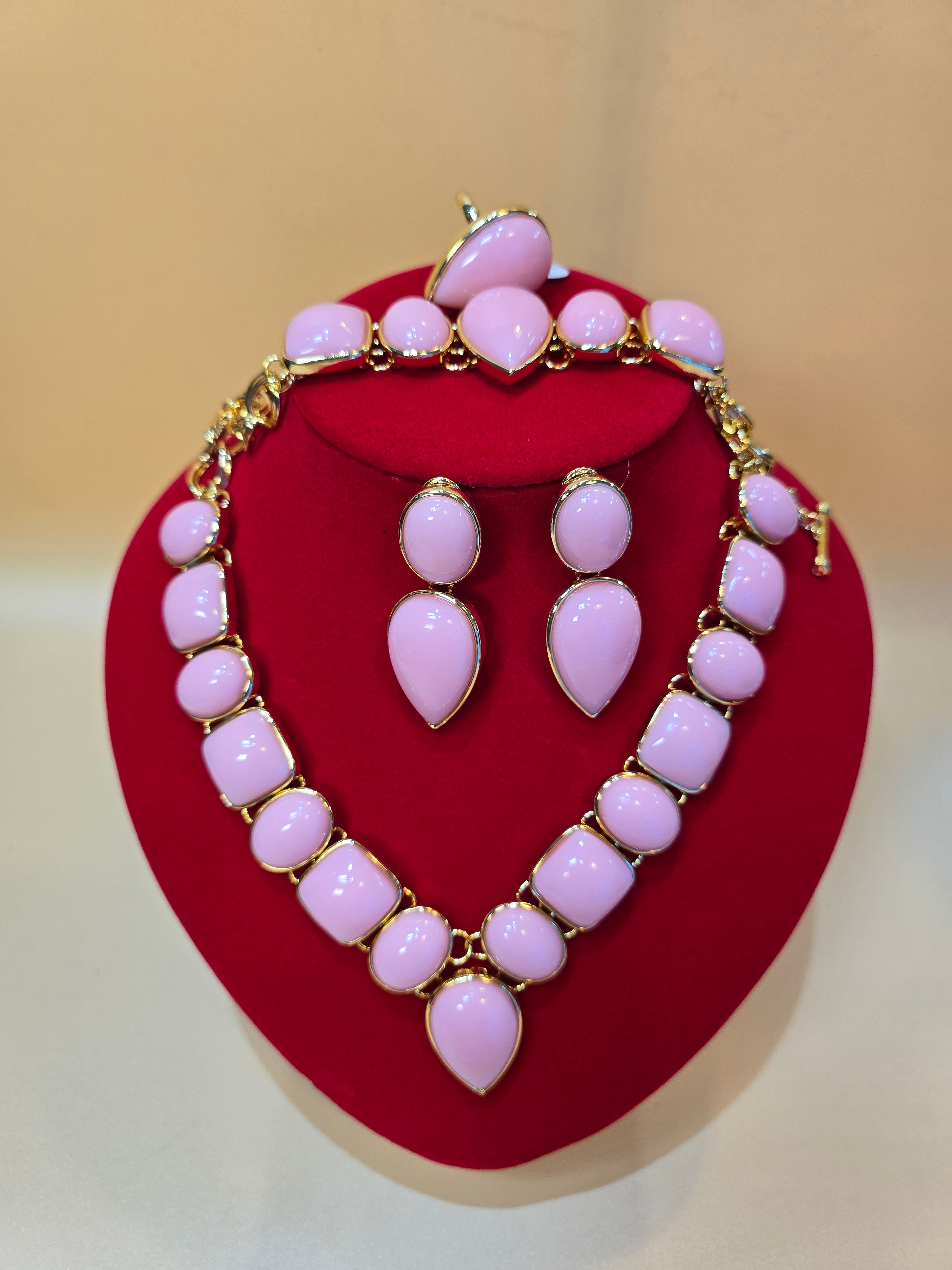 Blush Pink & Gold Jewellery set