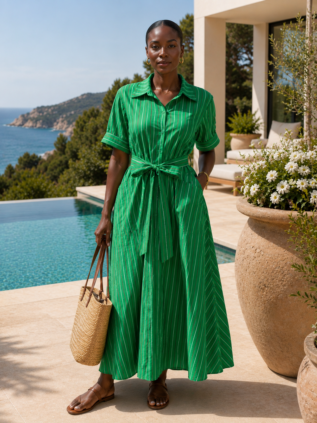 The Amalfi Stripe Shirt Dress