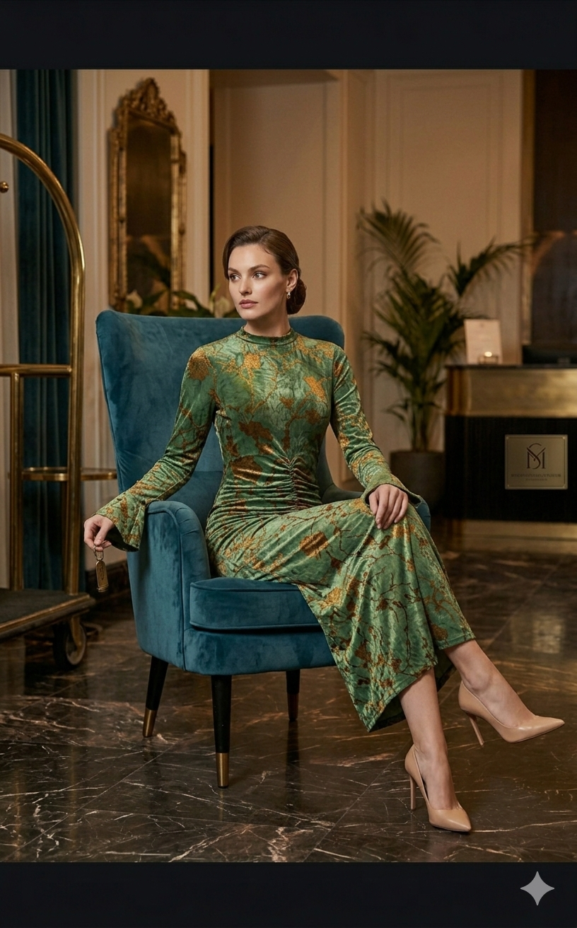 The Emerald Orchard Velvet Gown