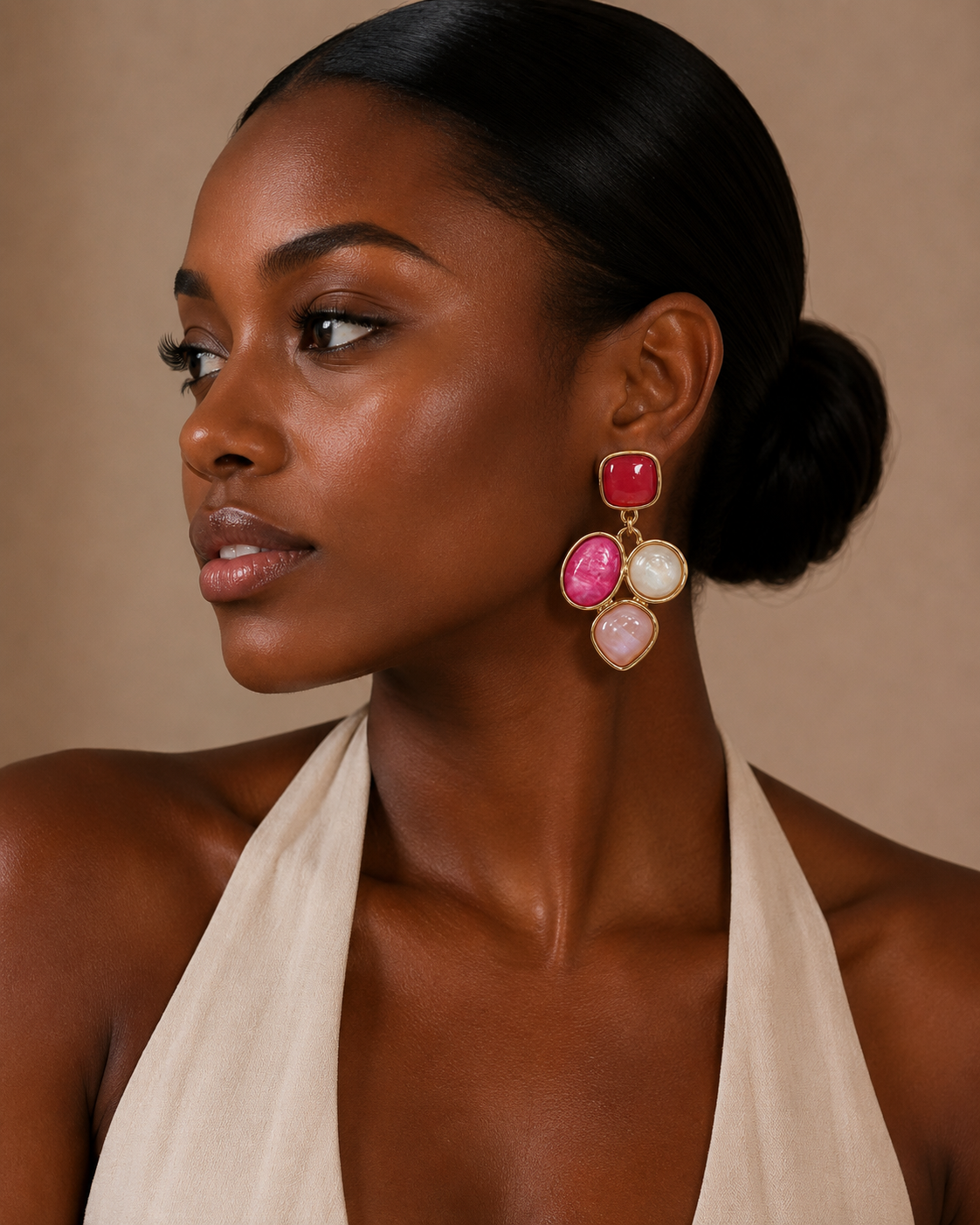 Rosé Lumière Cluster Earrings