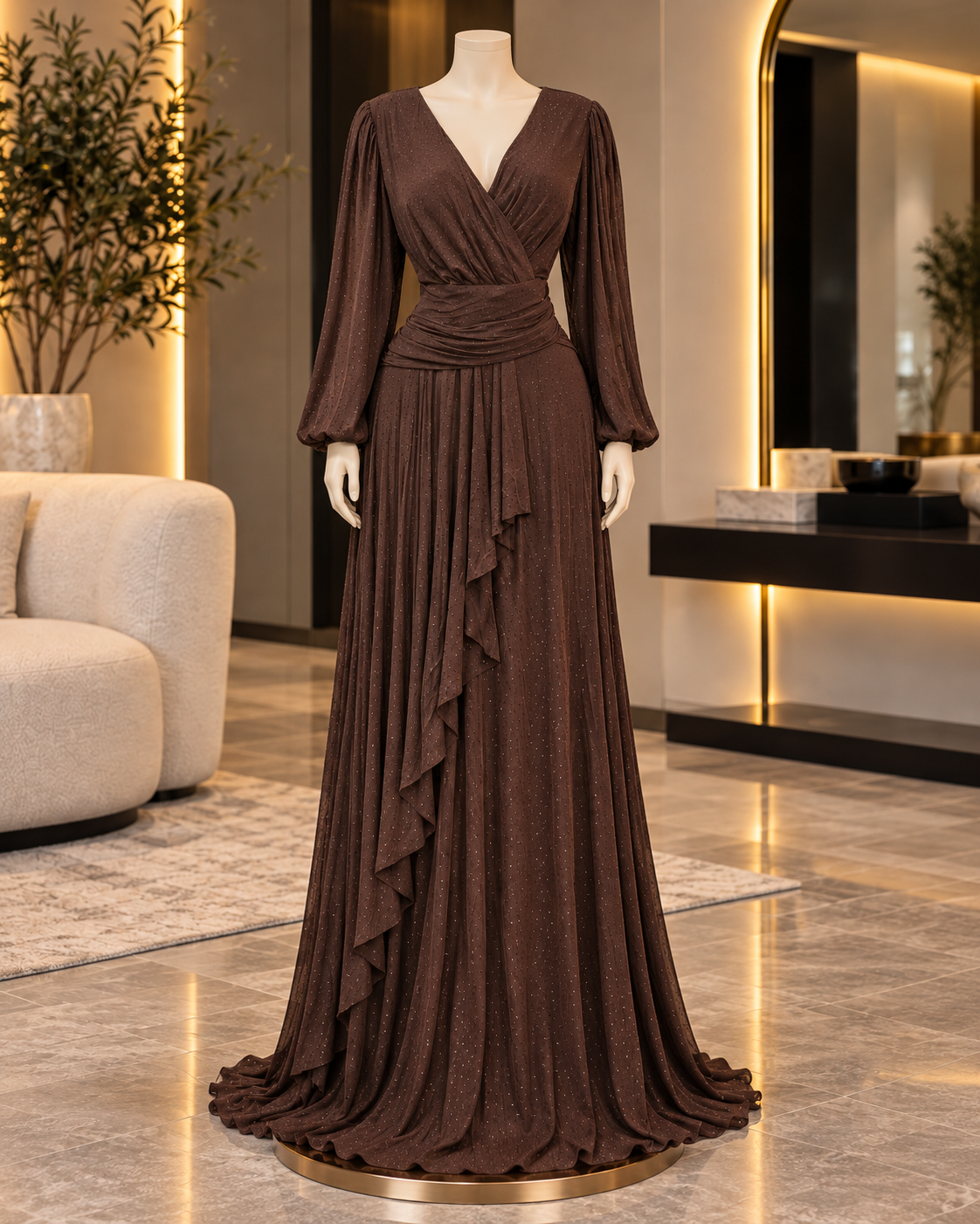 Alexa Draped Evening Gown