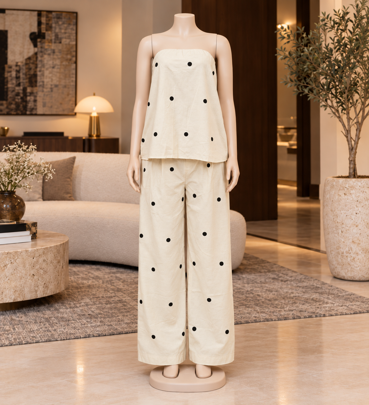 Celaya Polka Dot Bandeau Co-Ord Set