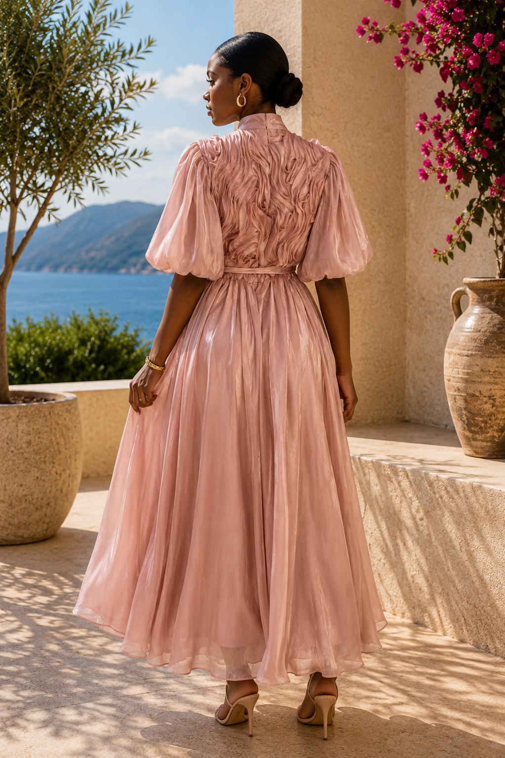 The Seraphina Sculpted Satin Maxi Dress