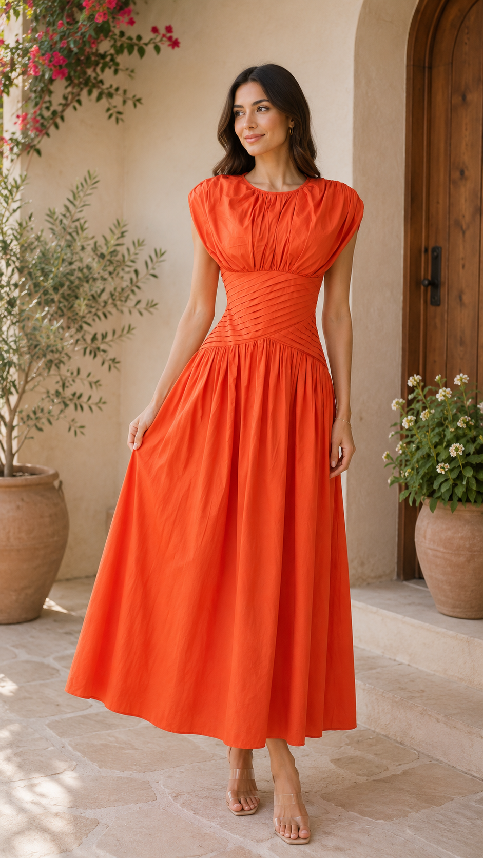 Ruched Waist Midi Dress Collection