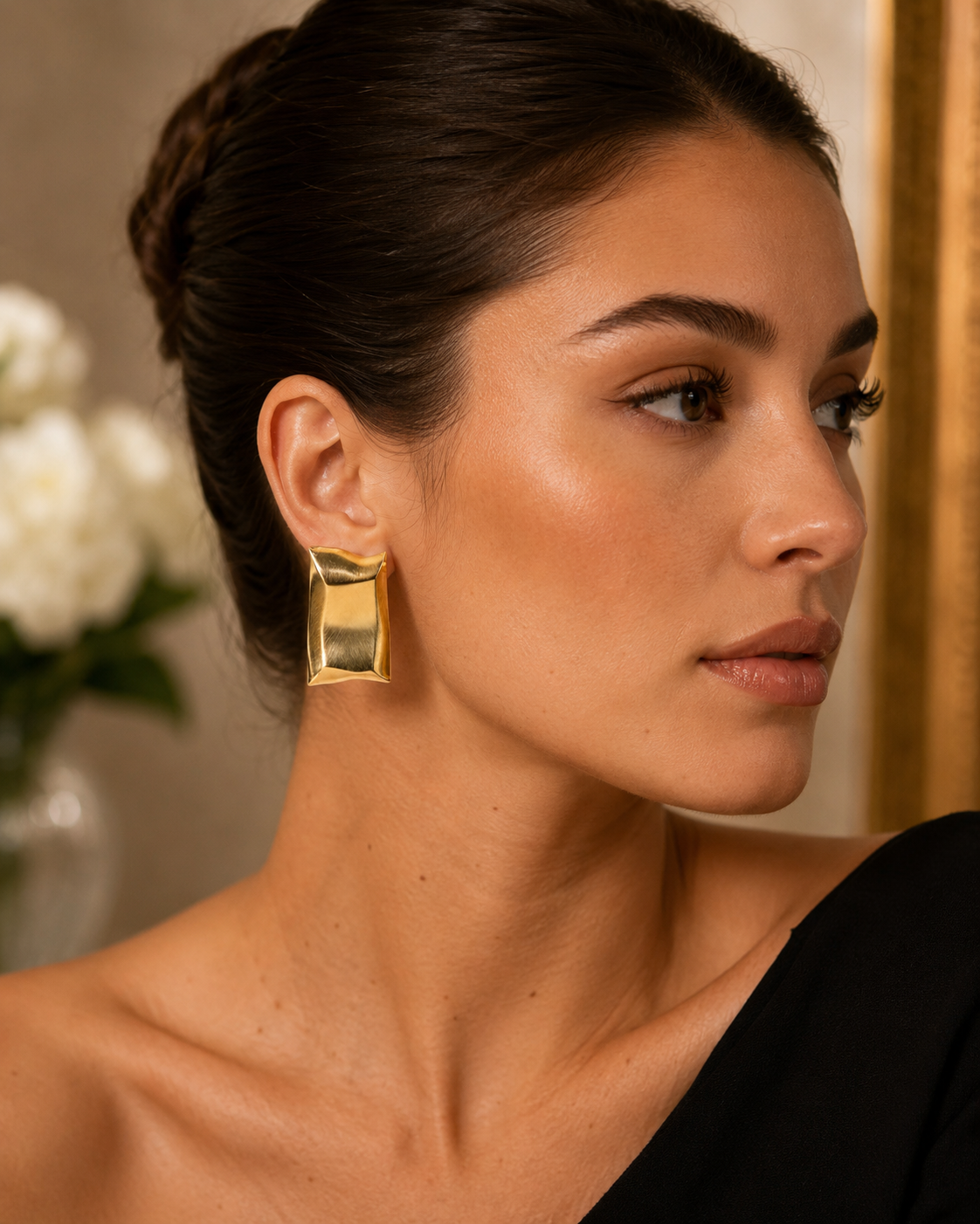Aurelia Sculpted Gold Statement Earrings