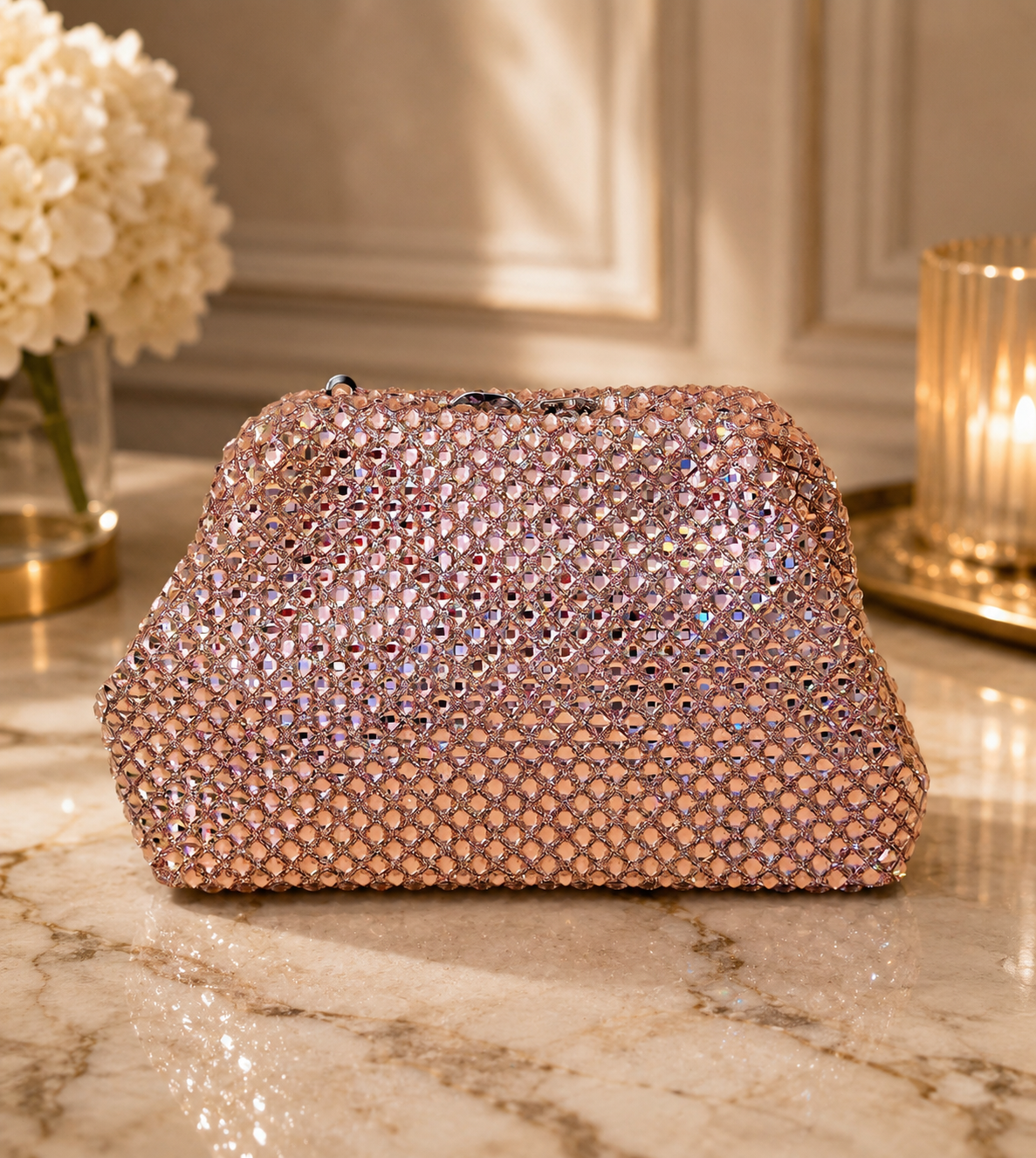 Crystal Mesh Evening Clutch