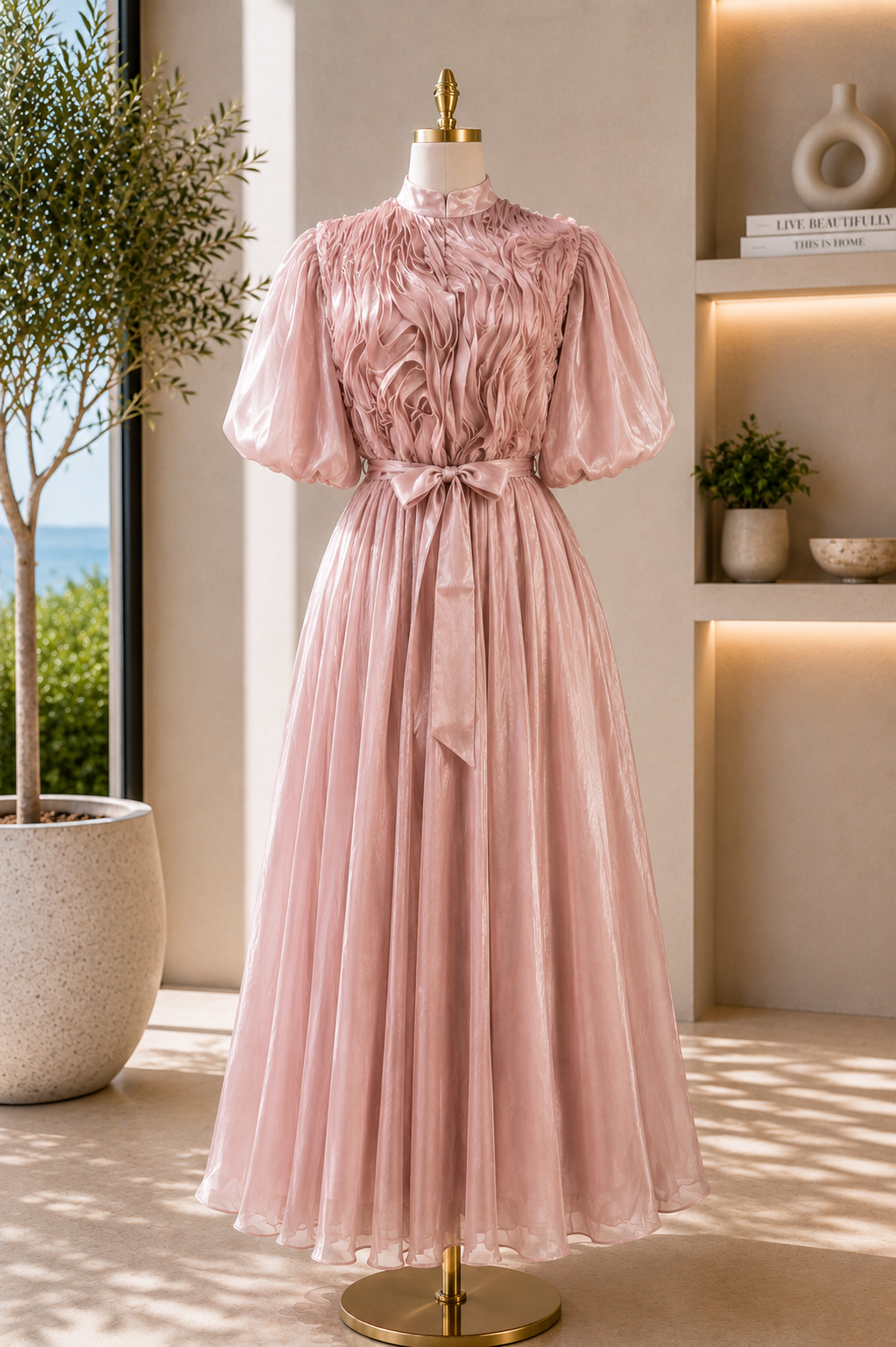 The Seraphina Sculpted Satin Maxi Dress