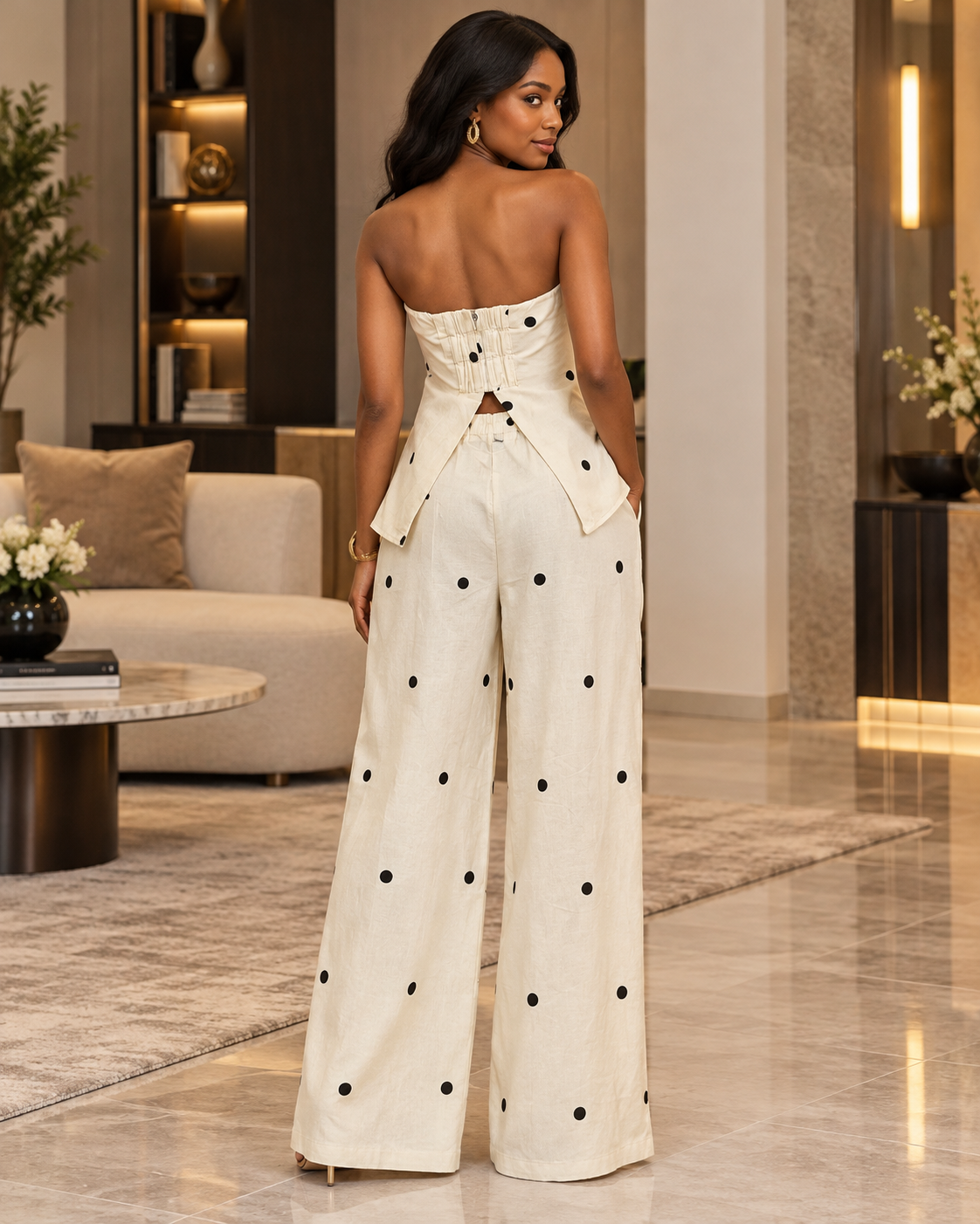 Celaya Polka Dot Bandeau Co-Ord Set
