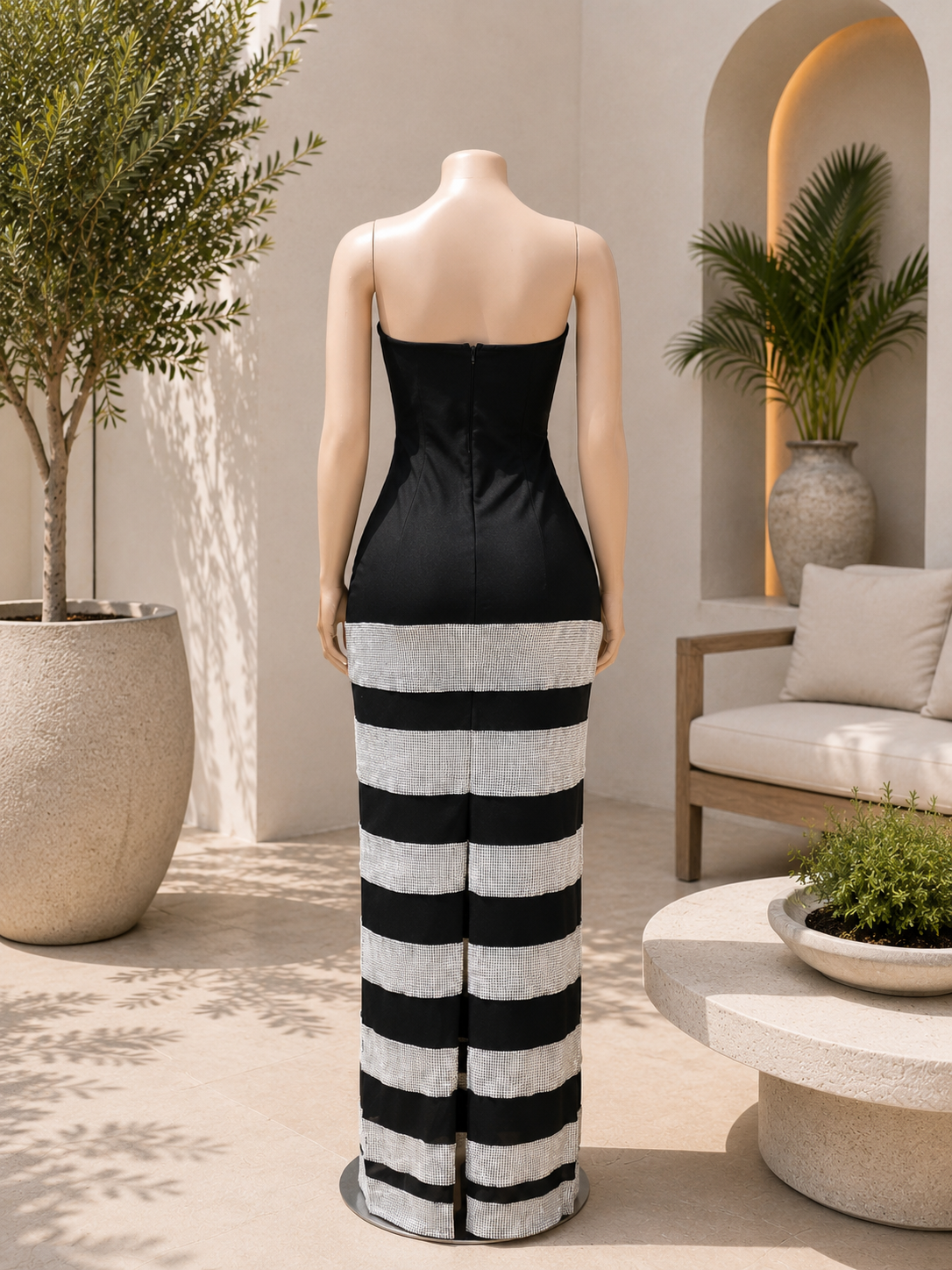 Noir Lumière Crystal Gown