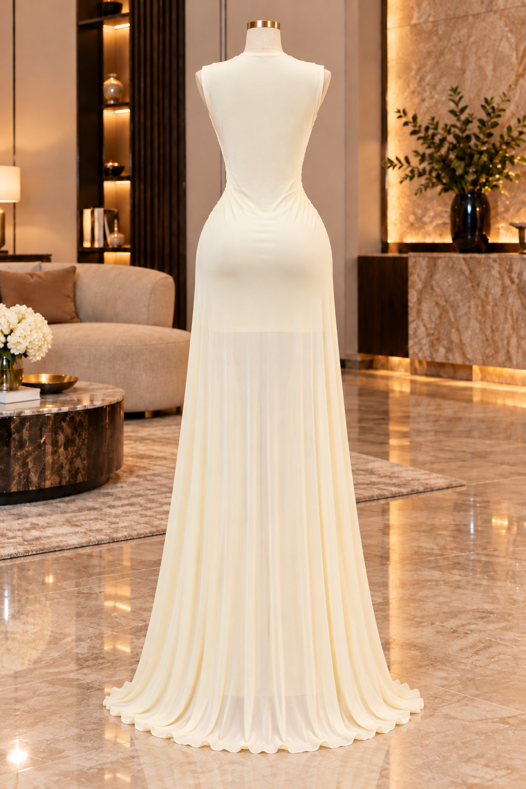 Selina Sculpted Pleat Maxi Dress