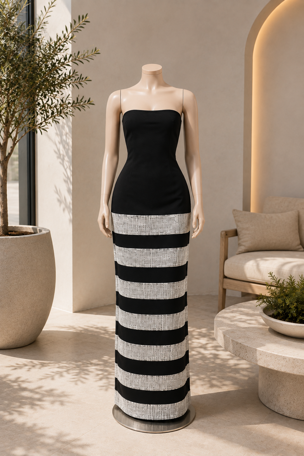 Noir Lumière Crystal Gown